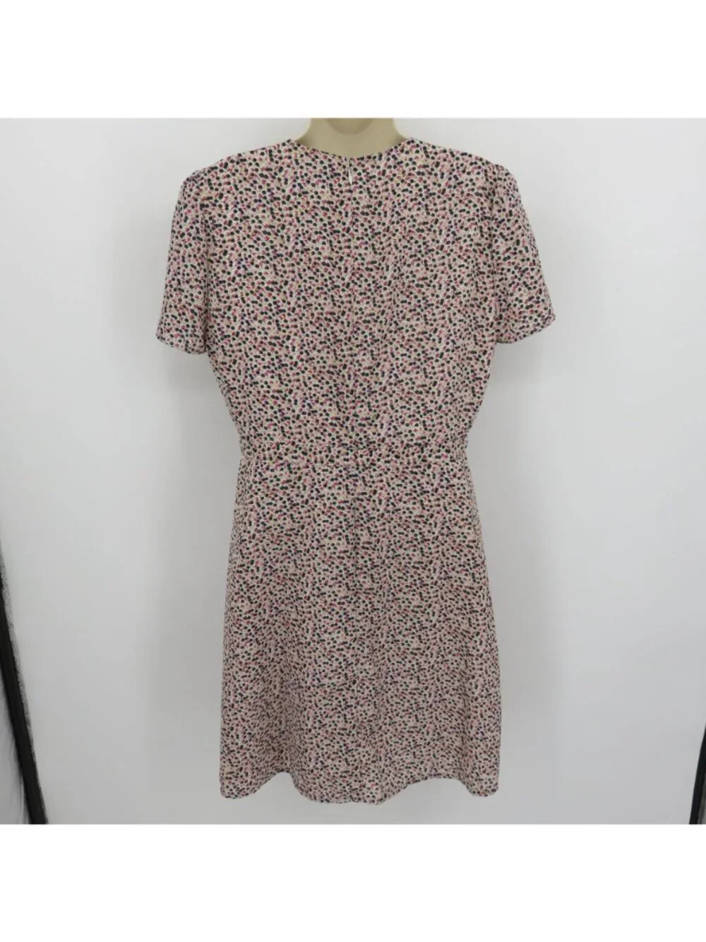 J Crew Women 10 Pink Blue Flower Floral V Neck Short Sleeve Sundress Dress Chic
